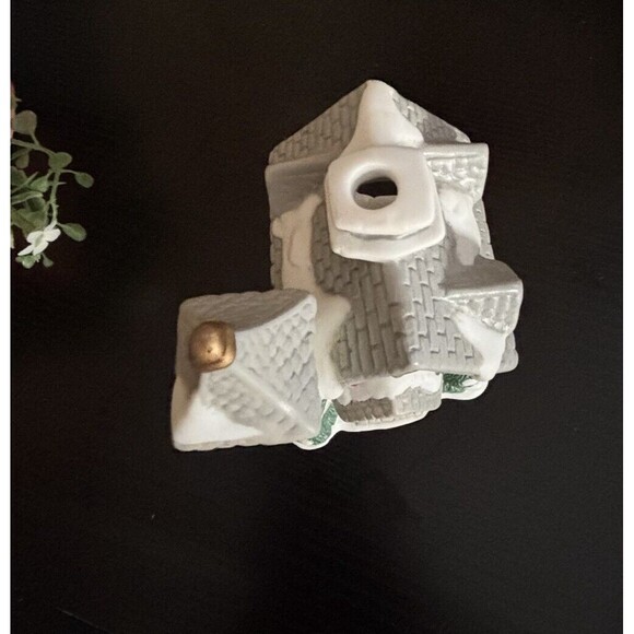 Ceramic Christmas Church Tea Light Candle Trees snow Accents 5.25" Tall Preowned - Picture 7 of 8